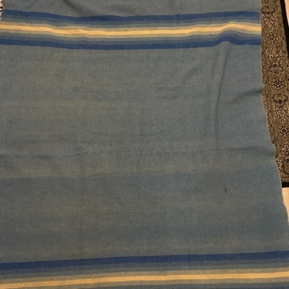 Vintage blue Striped Blanket